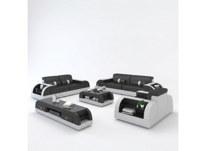 Sofagarnitur 3+2 Sëtz Set Sofa Polster Couch Lieder Polster Garnitur Grupp