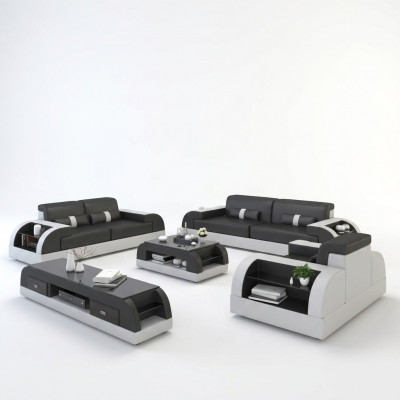 Sofagarnitur 3+3 Sëtzer Set Design Sofas Polster Couchen Lieder Relax