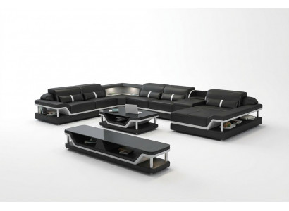 Designer Wunnlandschaft U-Form Canapé Ecksofa Polster Garnitur Ecksatzausstellung