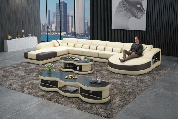 Sofaen U-Form Sofa Couch Polster Wunnlandschaft Garnitur Design Ecksofa