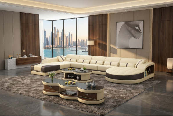 Sofaen U-Form Sofa Couch Polster Wunnlandschaft Garnitur Design Ecksofa