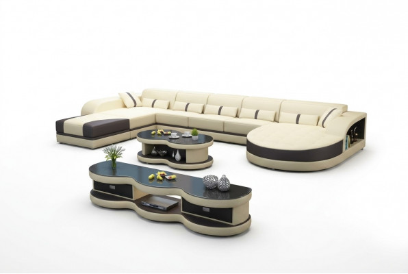 Sofaen U-Form Sofa Couch Polster Wunnlandschaft Garnitur Design Ecksofa