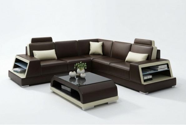 Eckcouch Ledercouch Polstersëtzer Wohnlandschaft Couch Eckgarnitur L Form