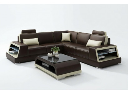 Eckcouch Ledercouch Polstersëtzer Wohnlandschaft Couch Eckgarnitur L Form