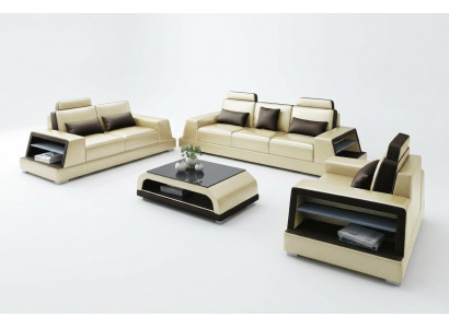 Modern Sofa-Garnitur 3-2-1 Sëtz Sofa Canapé Polster Garnitur Couche Lieder