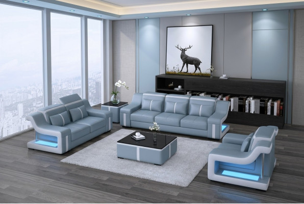Modern Sofa Garnitur Couch Sofa Garnituren Grupp 321 Sëtz Ledersofa
