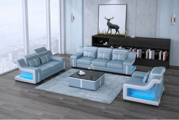 Sofa Garnitur Canapé Polster Sofa 322 Komplett Set Garnituren Design Lieder 3tlg.