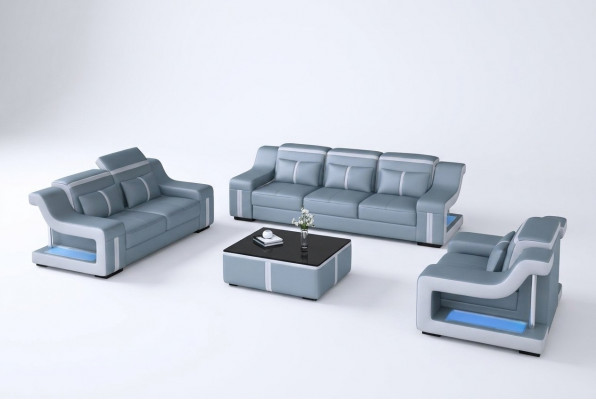 Sofa Garnitur Canapé Polster Sofa 322 Komplett Set Garnituren Design Lieder 3tlg.