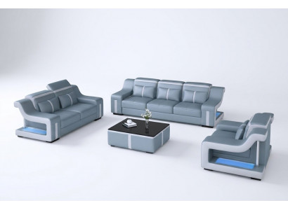 Sofa Garnitur Canapé Polster Sofa 322 Komplett Set Garnituren Design Lieder 3tlg.