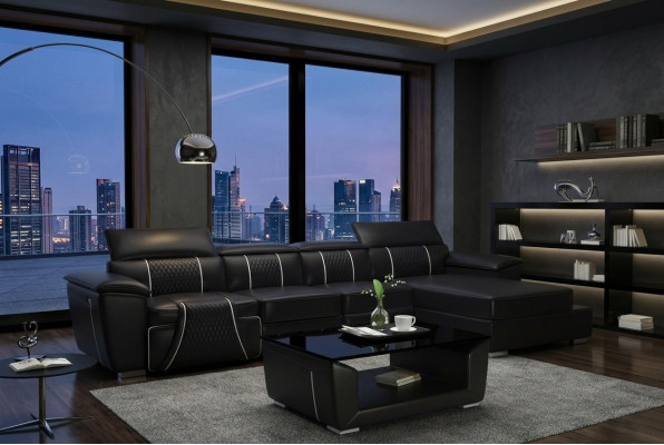 Eck Stoff Ecksofa L Form Sofa Couche Design Couche Polster Textil Modern