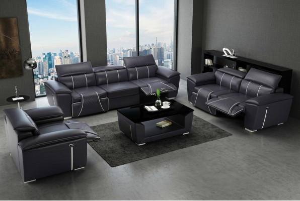 Luxus Sofagarnitur 2x 3 Plazsäit mat Miwwel Couch Liederdivan Textil Grupp