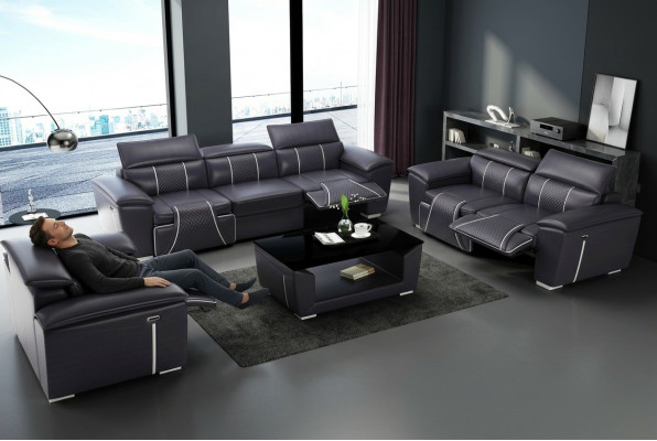 Klassesch 3-Sëtzer Designer Sofa Polstersofae Couche Lieder Stoff Textil Nei