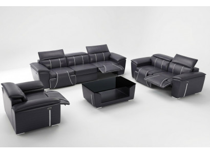 Klassesch 3-Sëtzer Designer Sofa Polstersofae Couche Lieder Stoff Textil Nei