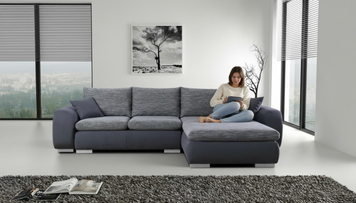 Eck-Couch Bettenfunktion Couch Grai Polster Couchen Textil Sofae Sofa