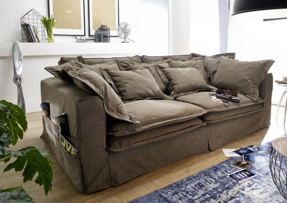 Sofa 4 Sëtzer Stoffsofaen Luxus Designer Couch Couchen grouss Polster Lümmel