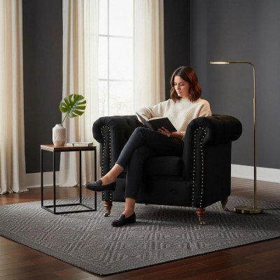 Design Sëtz Lieder Luxus Fernseh Canapé 1 Plaz Relax Sofa Lounge Club