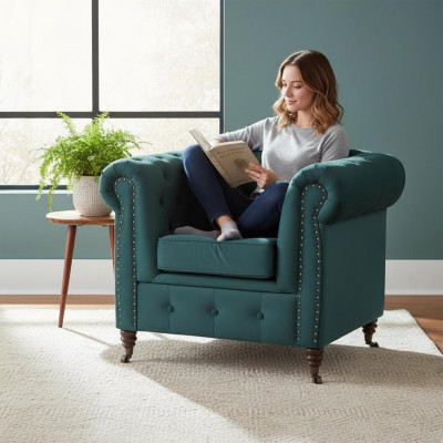 Chesterfield Fauteuil 1 Sëtz Couch Polster Sofas Couchen Nei Lounge Club