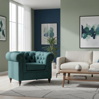 Chesterfield Fauteuil 1 Sëtz Couch Polster Sofas Couchen Nei Lounge Club