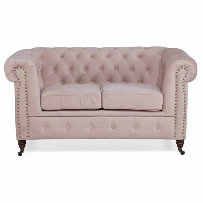Luxus 2-Sëtzer Canapé Polstersofa Textilstoff Couches Garnitur Chesterfield Neit