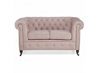 Luxus 2-Sëtzer Canapé Polstersofa Textilstoff Couches Garnitur Chesterfield Neit