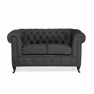 Design Zweesëtzer Miwwelen 2 Sëtzer Canapé Couch Polster Lounge Club Couchen