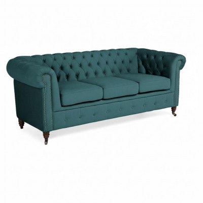 Klassesch Chesterfield Miwwelen Dräisëtzer Couch Textil Sofa Edelt Design