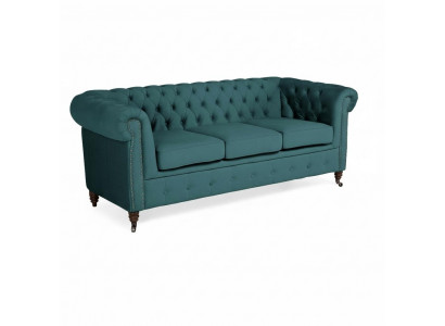 Klassesch Chesterfield Miwwelen Dräisëtzer Couch Textil Sofa Edelt Design