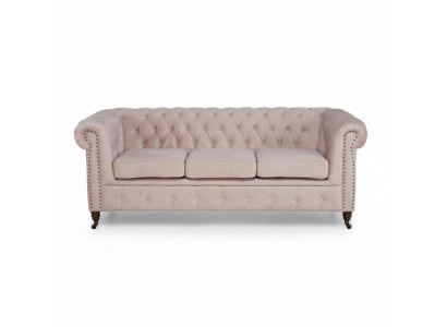 Klassesch Chesterfield Miwwelen 3 Sëtz Canapé Textil Stoft Sofa Edel Design Nei