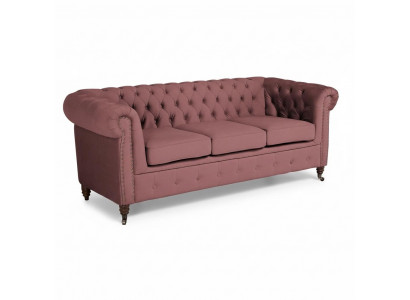 Klassesch Miwwelen Chesterfield 3-Sëtzer Couch Textil Stoff Sofa Édelt Design Nei