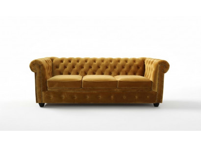 Chesterfield 3-Sëtz Sofa Büro Couch mat Schlofffunktion Sofas Couchen Dräisëtzer