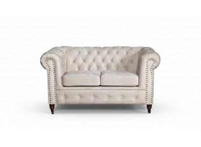 Canapé 2 Plazen Chesterfield Couch Textil Stoff Canapé Miwwelen Edel Design