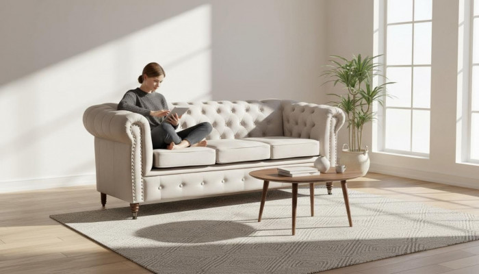 Design Chesterfield Sofagarnitur Sofa Couch Polster Set 3+2+1 Sëtzer