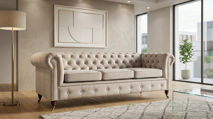 Design Chesterfield Sofagarnitur Sofa Couch Polster Set 3+2+1 Sëtzer