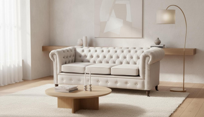 Chesterfield Sofa Garnitur 3+2 Sëtzer Design Canapé Polstersofa Garnitur Set Nei