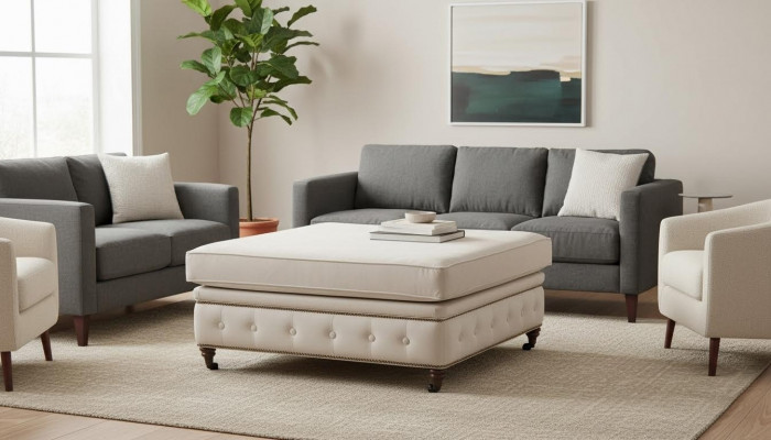 Club Foussocker Lounge Hocker Lieder Textil Ottoman Designer Pufa Chesterfield