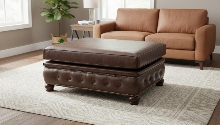 Foussocker Club Lounge Hocker Chesterfield Textil Ottoman Design Ottomane Stoff.