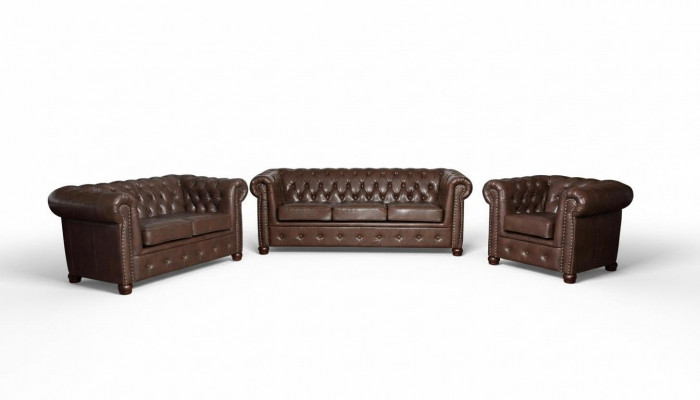 Designer 2-Sëtz Textil Sofas Couchen Nei Chesterfield Ledercouch Sofa