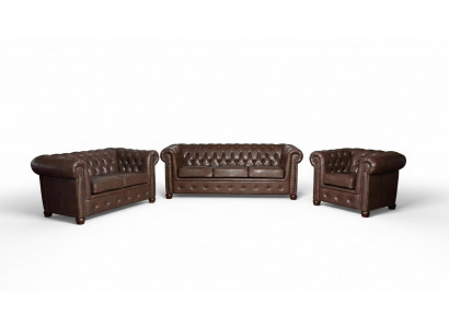Designer 2-Sëtz Textil Sofas Couchen Nei Chesterfield Ledercouch Sofa