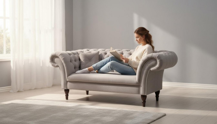 Nei 2-Sëtzer Chesterfield Polster Couch Stoff Sofae Setz Garnitur