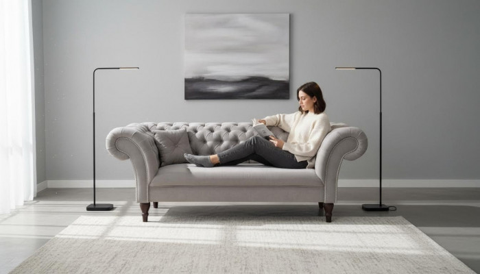 3-Sëtzer Couch Polster Sofa Chesterfield Couechen Dräisëtzer Kënschtlecher Lieder