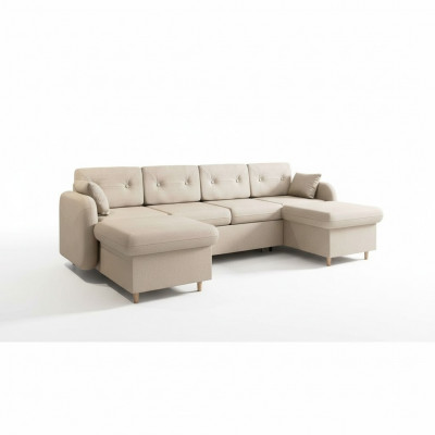 Ecksofa Sofa Polster Canapé Wunnlandschaft U-Form Schlofffunktion Textil Stoff