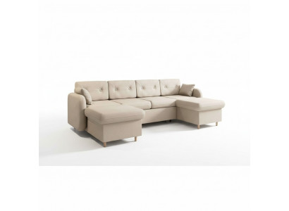 Ecksofa Sofa Polster Canapé Wunnlandschaft U-Form Schlofffunktion Textil Stoff