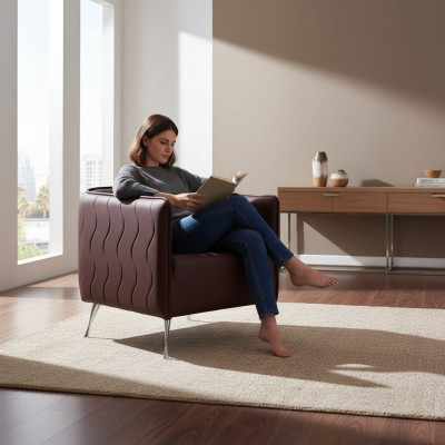 Design-Lounge-Fauteuil Iesszëmmer-Lehnsëtz Relax-Polstersëtz Gastro-Fauteuil Stull