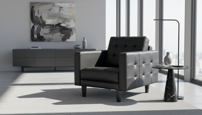 Sessel Club Lounge Designer Lehnstull Polstersofa 1 Sëtzer Fernsehleder