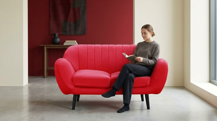 Sofa 2-Sëtz Design Sofas Modern Polstersëtzer Stoff Sëtz Zweisëtzer Lieder Nei
