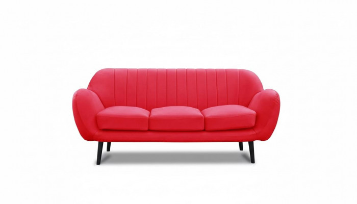Dreiplazeg Canapé Polster Design Sofa 3er-Sëtz Sofen Zëmmer Rout Luxus Canapéen