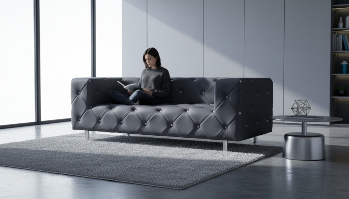 Daiersëtzegt Canapé Polster Design Sofa 3er Sëtz Sofa Sall Chesterfield Gro Nei
