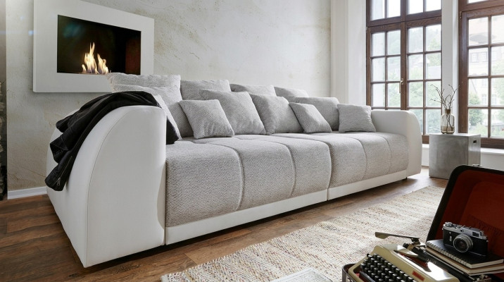 Sofa Canapé 310cm Polstersofas 5 Sëtzer Textil grouss xxl Wunnzëmmer Canapéen