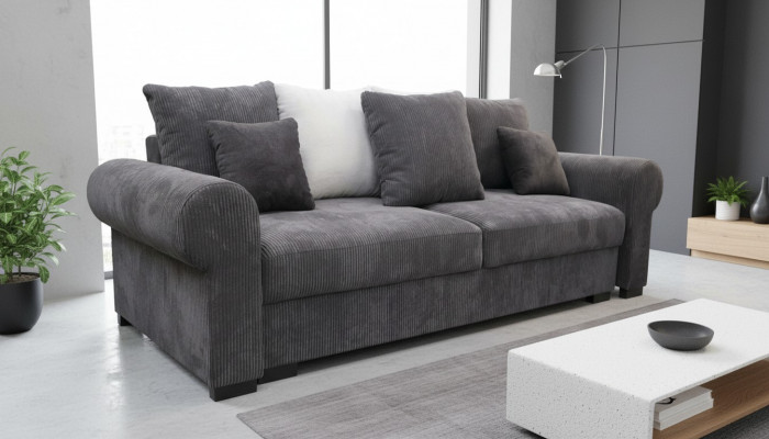 Schlofpsofa grouss xxl Lümmel Wunnzëimmer Couch 256cm Bettfunktioun Sofa