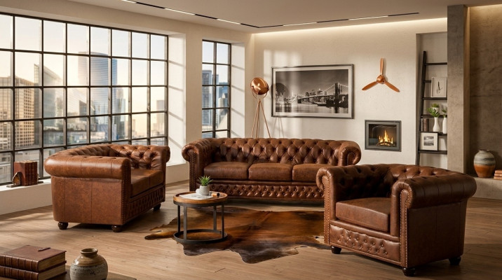 Sofagarnitur 3+2 Sëtzer Nei Set Design Sofas Polster Deko Couchen Lieder